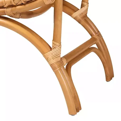 Curved Natural Rattan Woven Accent Chair
