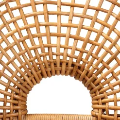 Curved Natural Rattan Woven Accent Chair