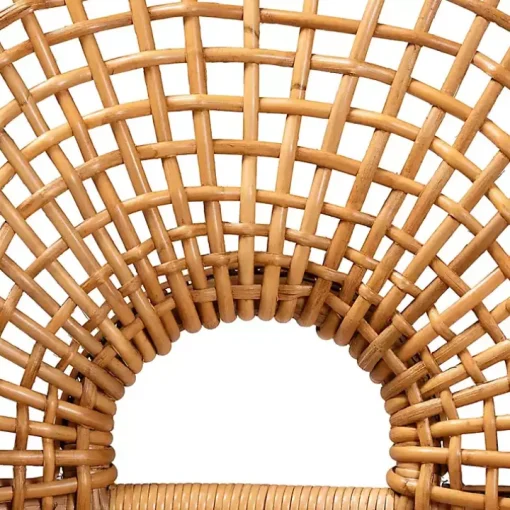 Curved Natural Rattan Woven Accent Chair