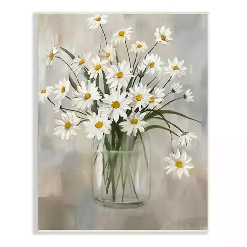 Daisy Bloom Bouquet Potted Flower Wall Plaque