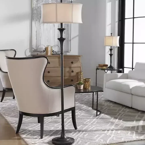 Dark Bronze Metal Flare Floor Lamp