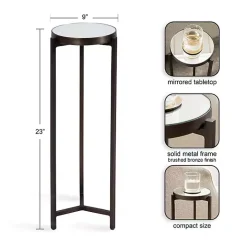 Dark Bronze Mirrored Tabletop Aguilar Drink Table
