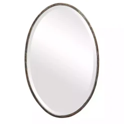 Dark Bronze Oval Wall Mirror