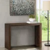 Dark Brown Distressed Wood Console Table