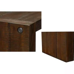 Dark Brown Distressed Wood Console Table