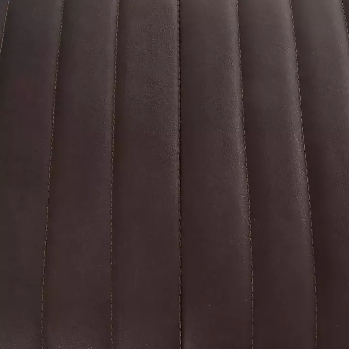 Dark Brown Leather Tufted Panel Bench