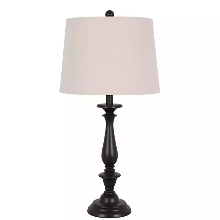 Dark Brown Transitional Table Lamps, Set of 2