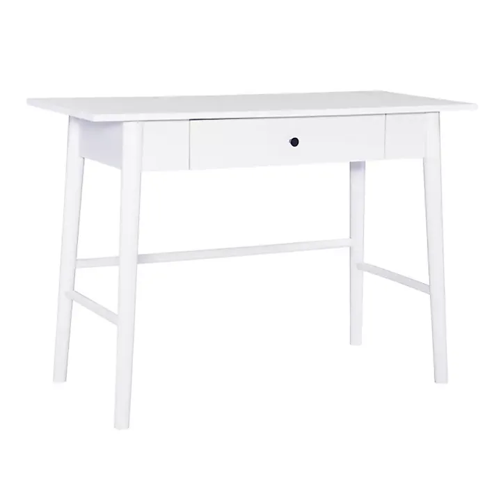 Dark Brown Wood 1-Drawer Midcentury Modern Desk
