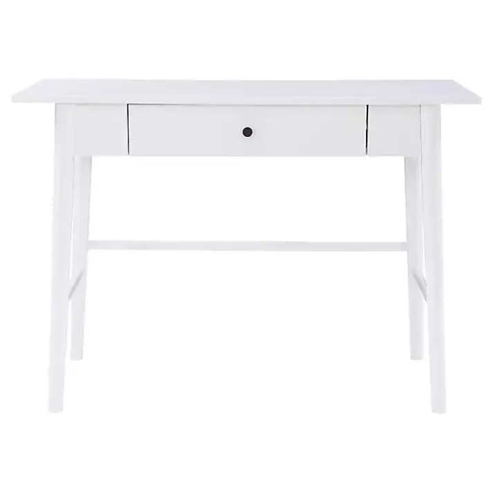Dark Brown Wood 1-Drawer Midcentury Modern Desk