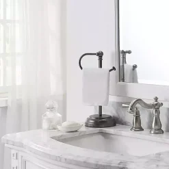 Dark Chrome Hook Countertop Towel Holder