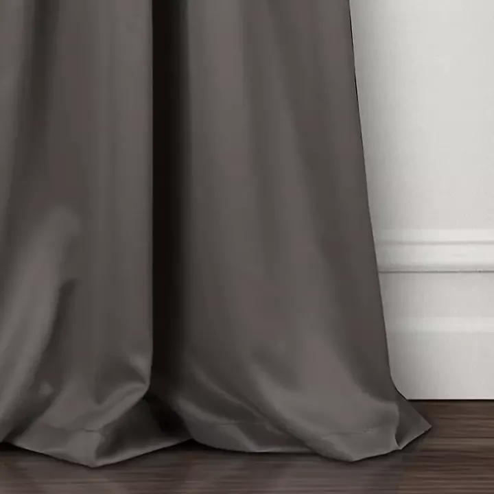 Dark Gray Blackout Curtain Panel Set, 108 in.