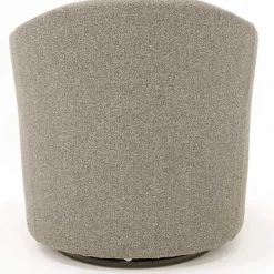 Dark Gray Tufted Swivel Barrel Accent Chair