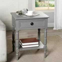 Dark Gray Wood Barrett Accent Table