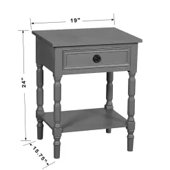 Dark Gray Wood Barrett Accent Table