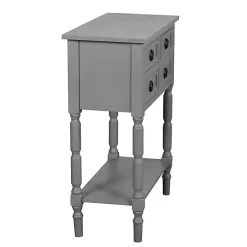 Dark Gray Wood 4-Drawer Barrett Console Table