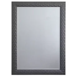 Dark Gray Wood Framed Beveled Edge Wall Mirror