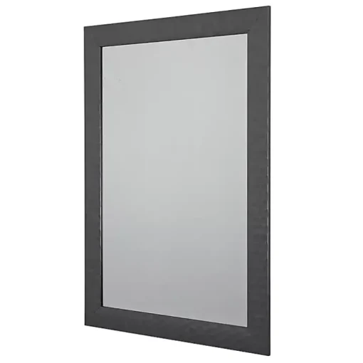 Dark Gray Wood Framed Beveled Edge Wall Mirror