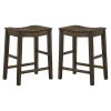 Dark Oak Wood Whitcombe Counter Stools, Set of 2