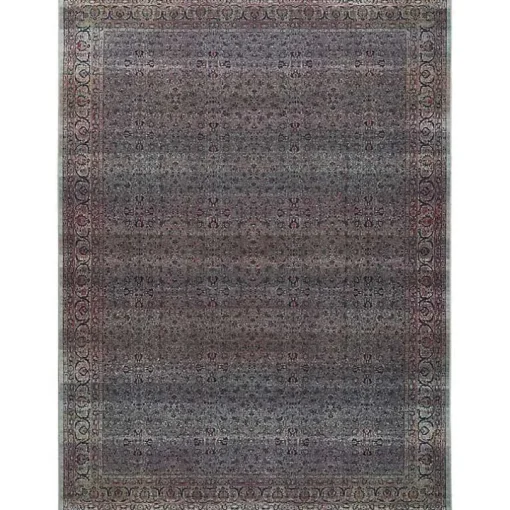Dark Vintage Floral Washable Area Rug, 5x7
