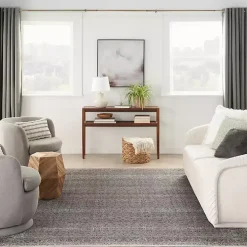 Dark Vintage Floral Washable Area Rug, 7x9