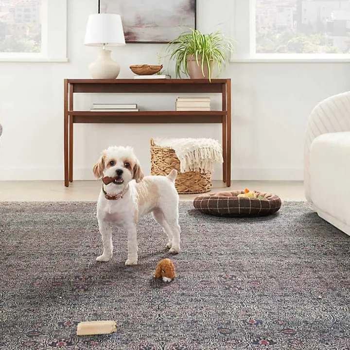 Dark Vintage Floral Washable Area Rug, 5x7