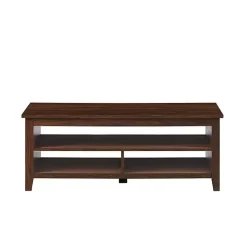 Dark Walnut Grooved Side Panel Coffee Table