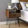 Dark Walnut Modern Farmhouse Side Table