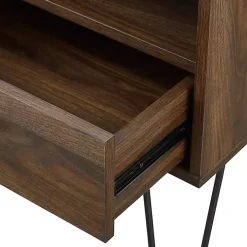 Dark Walnut Modern Farmhouse Side Table