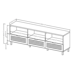 Dark Walnut Rustic Slat Door TV Stand, 70 in.