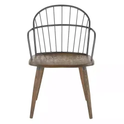 Dark Walnut Wood Spindle Dining Chairs, Set of 2