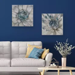 Daytime Blue Dahlia Canvas Art Prints, Set of 2