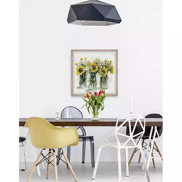 Deckled Sunflower Trio Framed Art Print