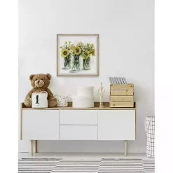 Deckled Sunflower Trio Framed Art Print