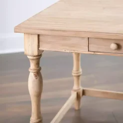 Diane Spindle Leg Blond Wood Desk