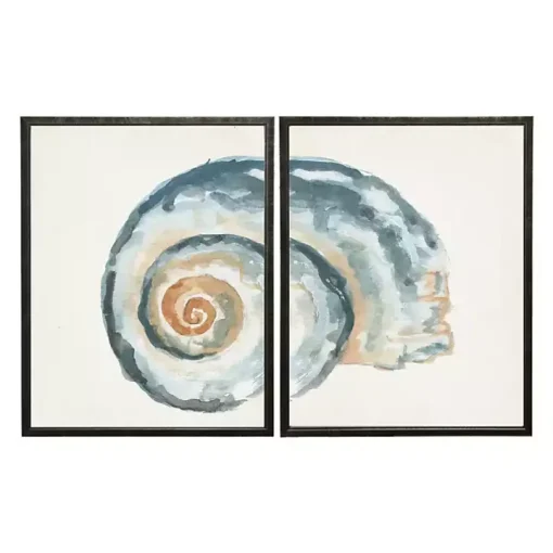 Diptych Shell Framed Art Print, Set of 2