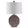 Distressed Charcoal Textured Resin Table Lamp