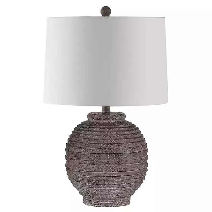 Distressed Charcoal Textured Resin Table Lamp