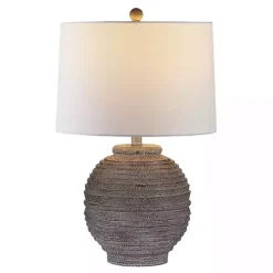 Distressed Charcoal Textured Resin Table Lamp