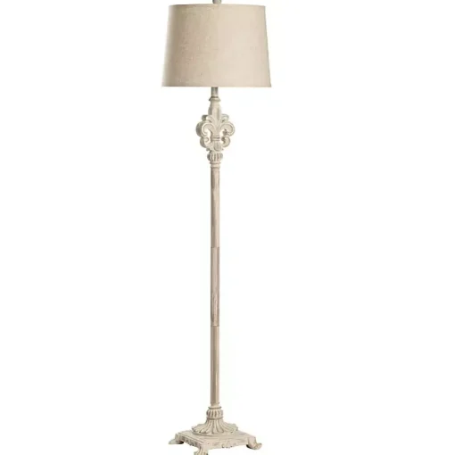 Distressed Fleur-de-lis Floor Lamp