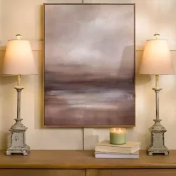 Distressed Gray Buffet Lamps, Set of 2