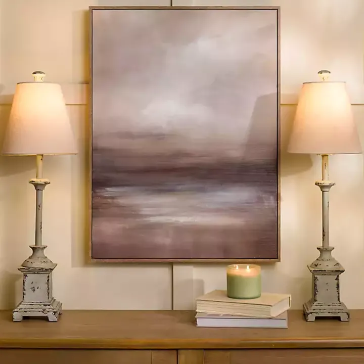 Distressed Gray Buffet Lamps, Set of 2