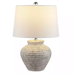 Distressed Gray Ceramic Jug Ledger Table Lamp