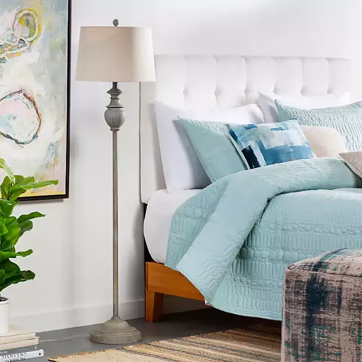 Distressed Gray Hadlee Floor Lamp