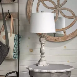 Distressed Gray Table Lamp