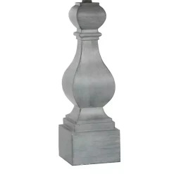 Distressed Gray Traditional Baluster Table Lamp