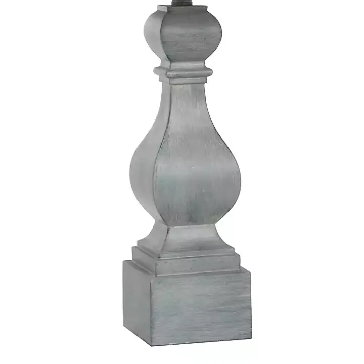 Distressed Gray Traditional Baluster Table Lamp