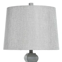 Distressed Gray Traditional Baluster Table Lamp