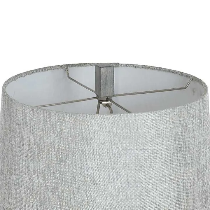 Distressed Gray Traditional Baluster Table Lamp