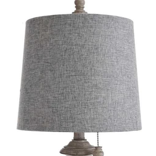 Distressed Gray Urn Resin Table Lamp