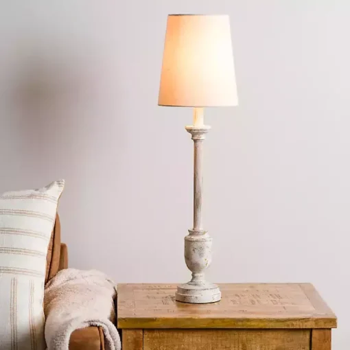 Distressed Ivory Classic Buffet Lamp